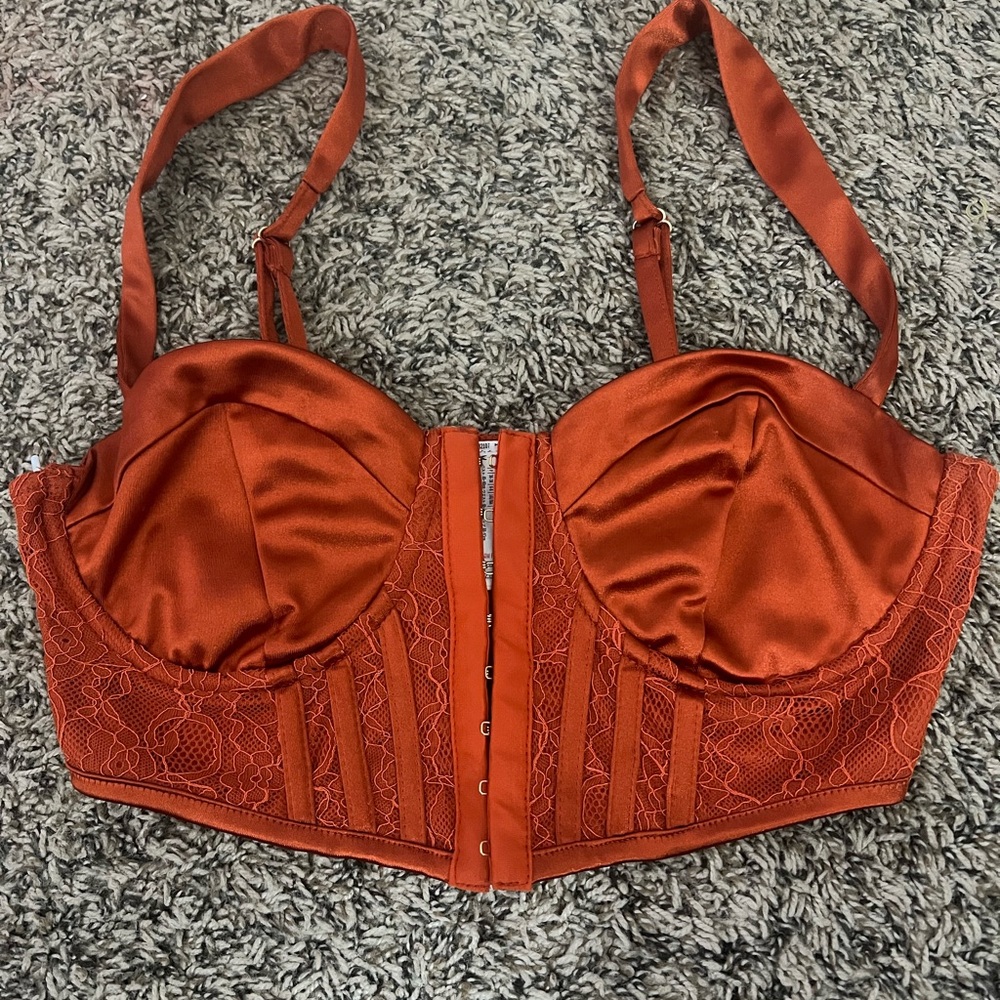 Forever 21 Rust Lace Bustier Top